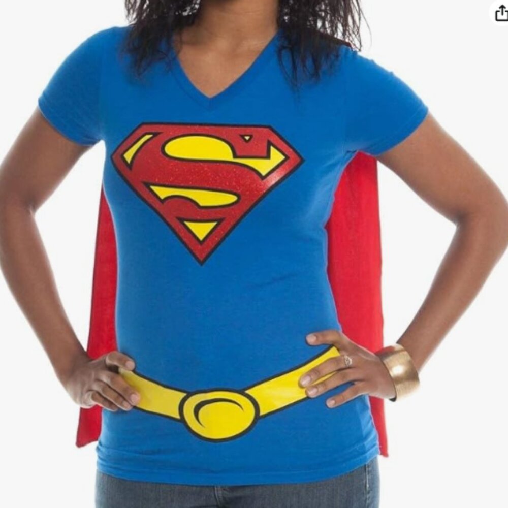DC Comics - Women's Superman Top with Removable Cape